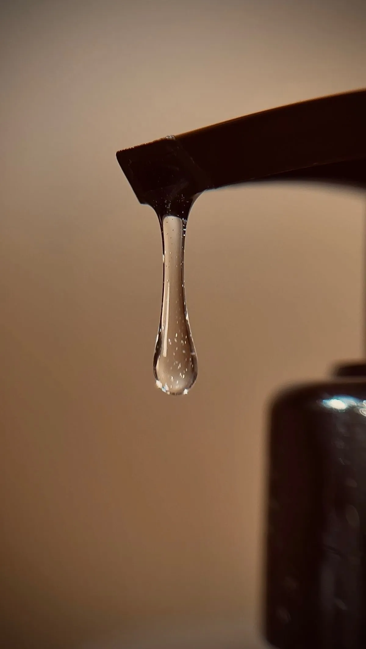 A precise drop of salon hair treatment